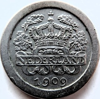 Ronde Nikkelen Stuiver 1909