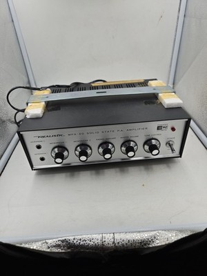 Realistic MPA-20 Solid State P.A. Amplifier  120V/12V Tested Working Microphone 