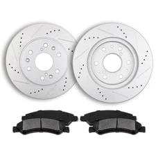 Front Drilled Rotors Brake Pads for Chevy Silverado 1500 Avalanche GMC Yukon XL