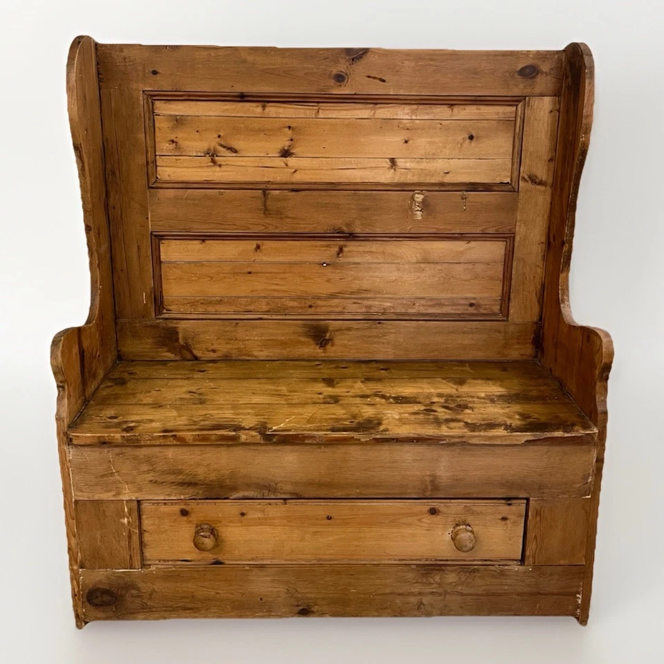 ANTIGA FAZENDA DE CAMPO PINHO INGLÊS ENCOSTO ALTO ASSENTAMENTO BANCO DE LAMA WINGBACK - Imagem 2 de 4