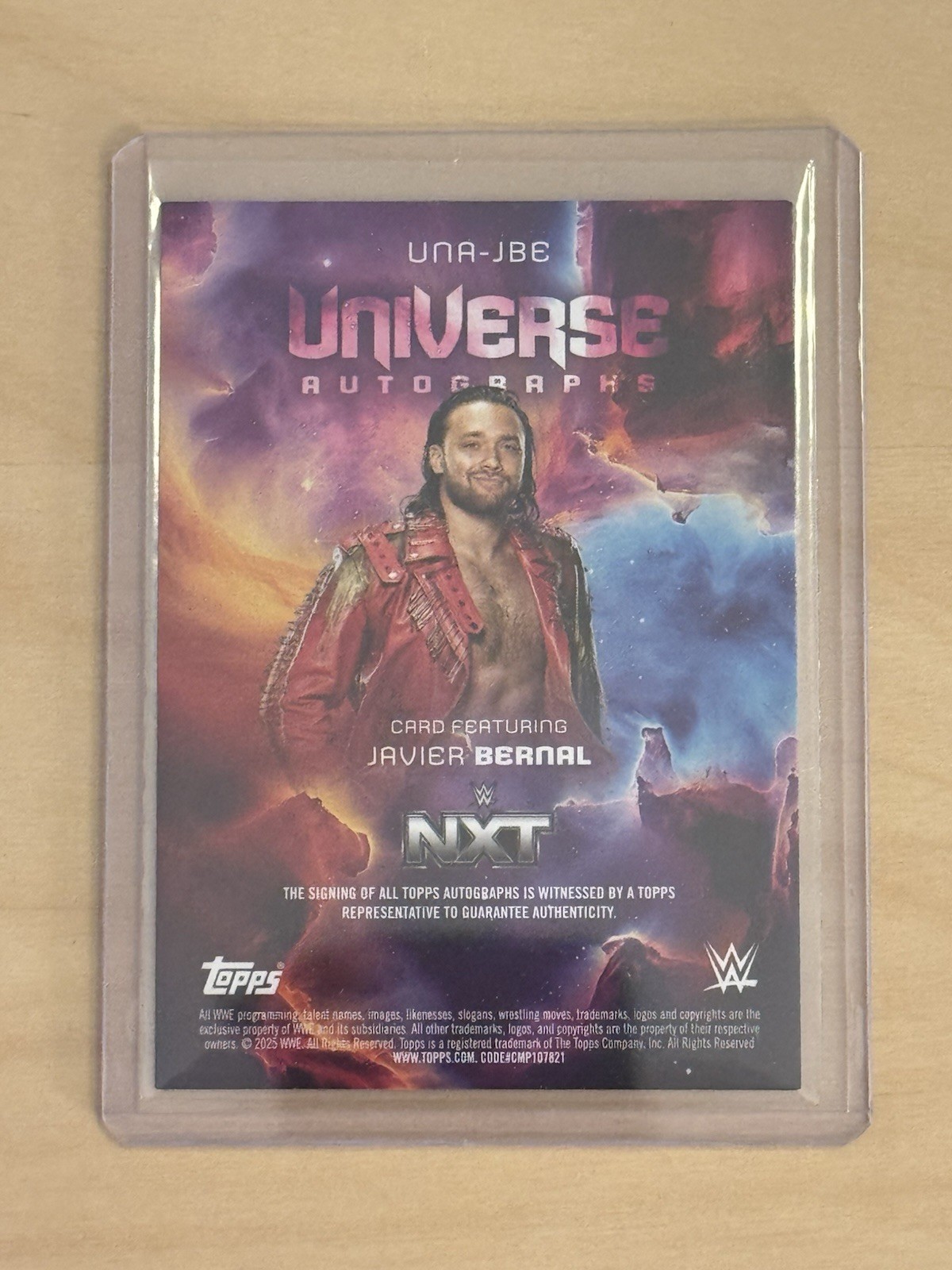 2025 Topps Universe WWE Javier Bernal Universe Autographs Gold Stone /50 view 2
