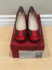 Salvatore Ferragamo My Flair Patent Leather Pump Heels Red Size 6B