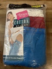 VTG 1999 Hanes Her Way Size 6 Women 5 Cotton Panties Hi-Cut Briefs High Leg NIP