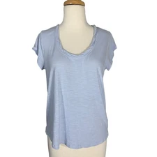 Social Standard Sanctuary Baby Blue Twist Collar Scoop Neck Tee Sz XS