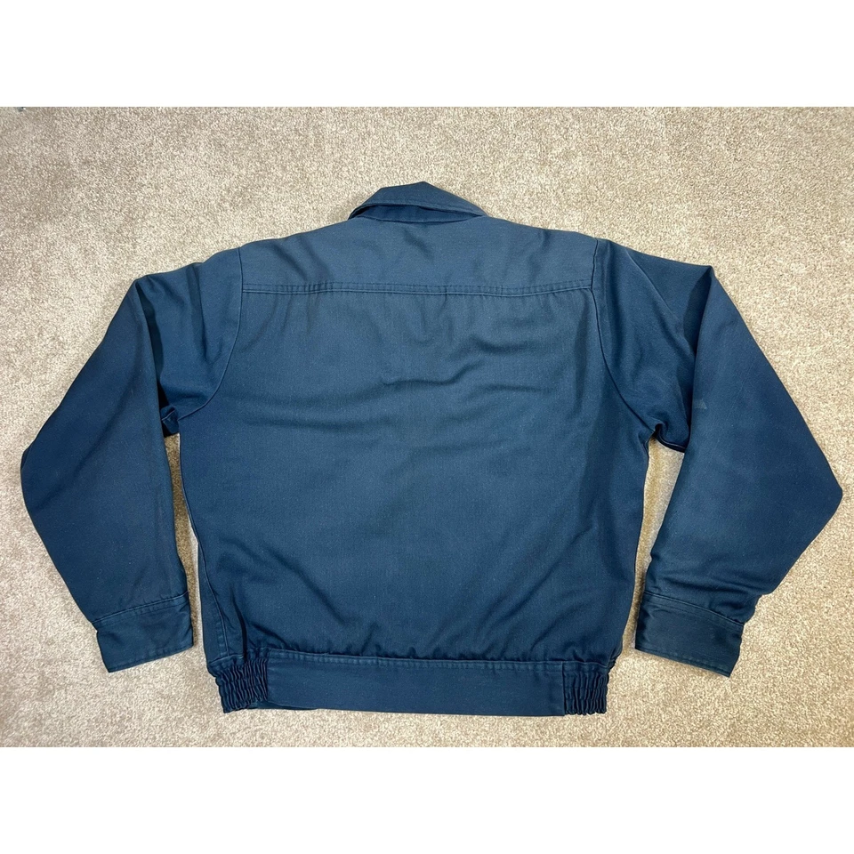 Vintage Dickies Mens Size 40 Navy Blue Worker Jacket Red Lined Workwear - Image 2 of 4