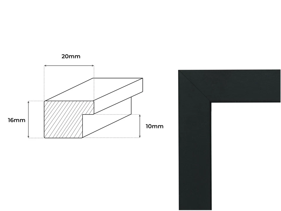 Bilderrahmen MDF Holz Rahmen Posterrahmen mit Acrylglas Holzrahmen
