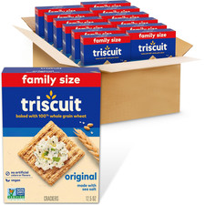 Original Whole Grain Wheat Crackers, Vegan Crackers, Family Size, 12 - 12.5 Oz B