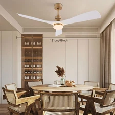 48in Modern Ceiling Fan+LED Light Remote Control Chandelier Light Light Fixture