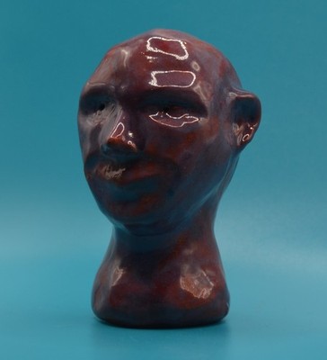 ''Super Mind 2''- Expensive Original Clay Sculpture. Hand made & glazed.