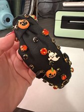 Black Halloween Pumpkin Ghost Embellished Headband