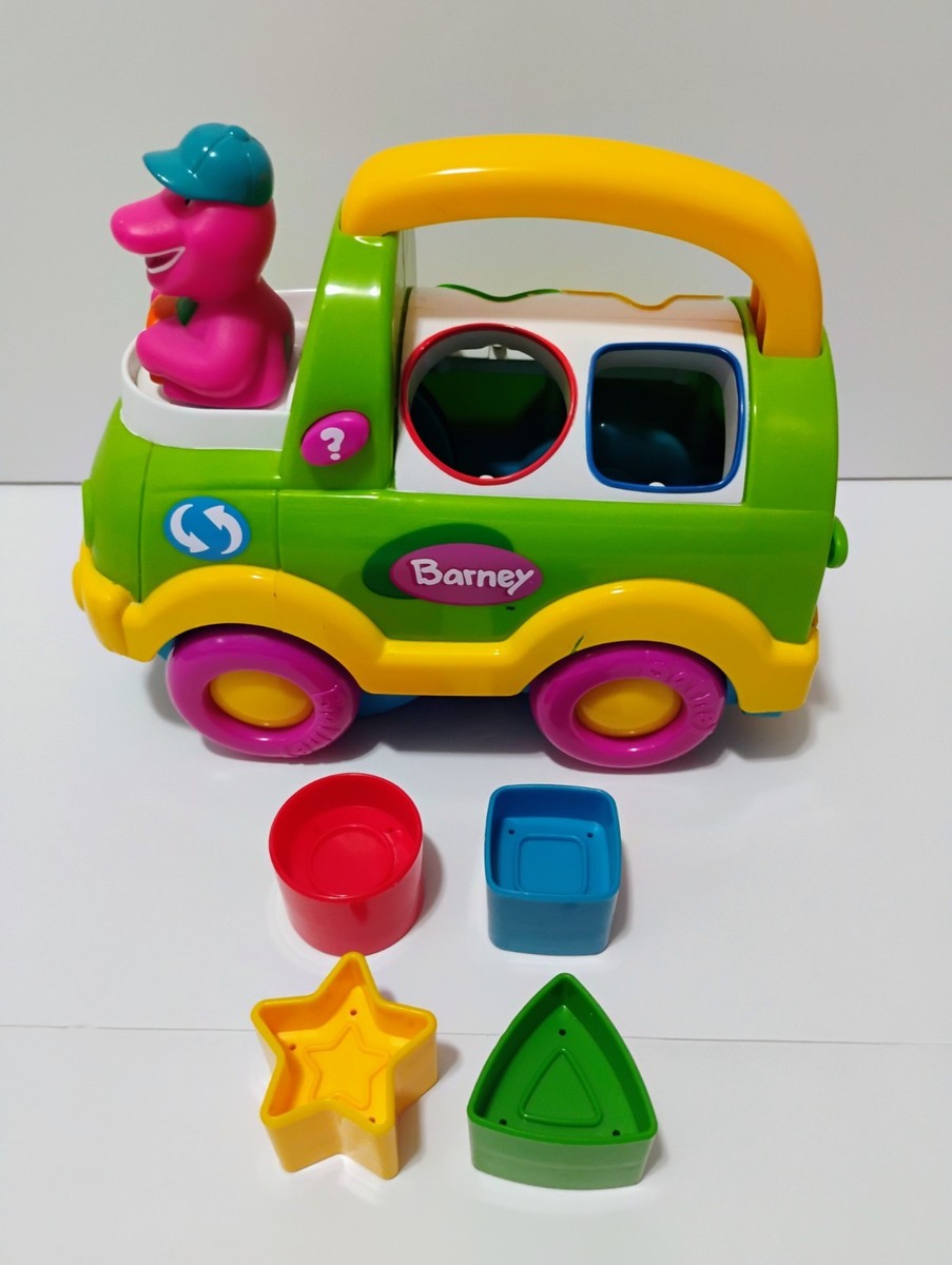 Vintage 1982 Barney The Dinosaur Shapes Clean Up Truck Toy WORKS