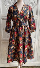 Lindy Bop Vintage Swing Dress Cotton Floral 1950s Print, Size UK 14