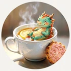 Hayleybug 1/2 oz Steeped in Fire Coffee Dragon silver round w/ COA POP 15