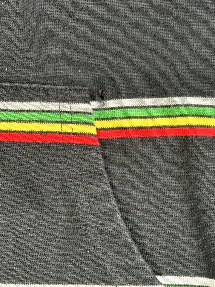 Женская куртка с капюшоном STUSSY размер 12 черные полосы Rasta на молнии хлопок - Изображение 2 из 4