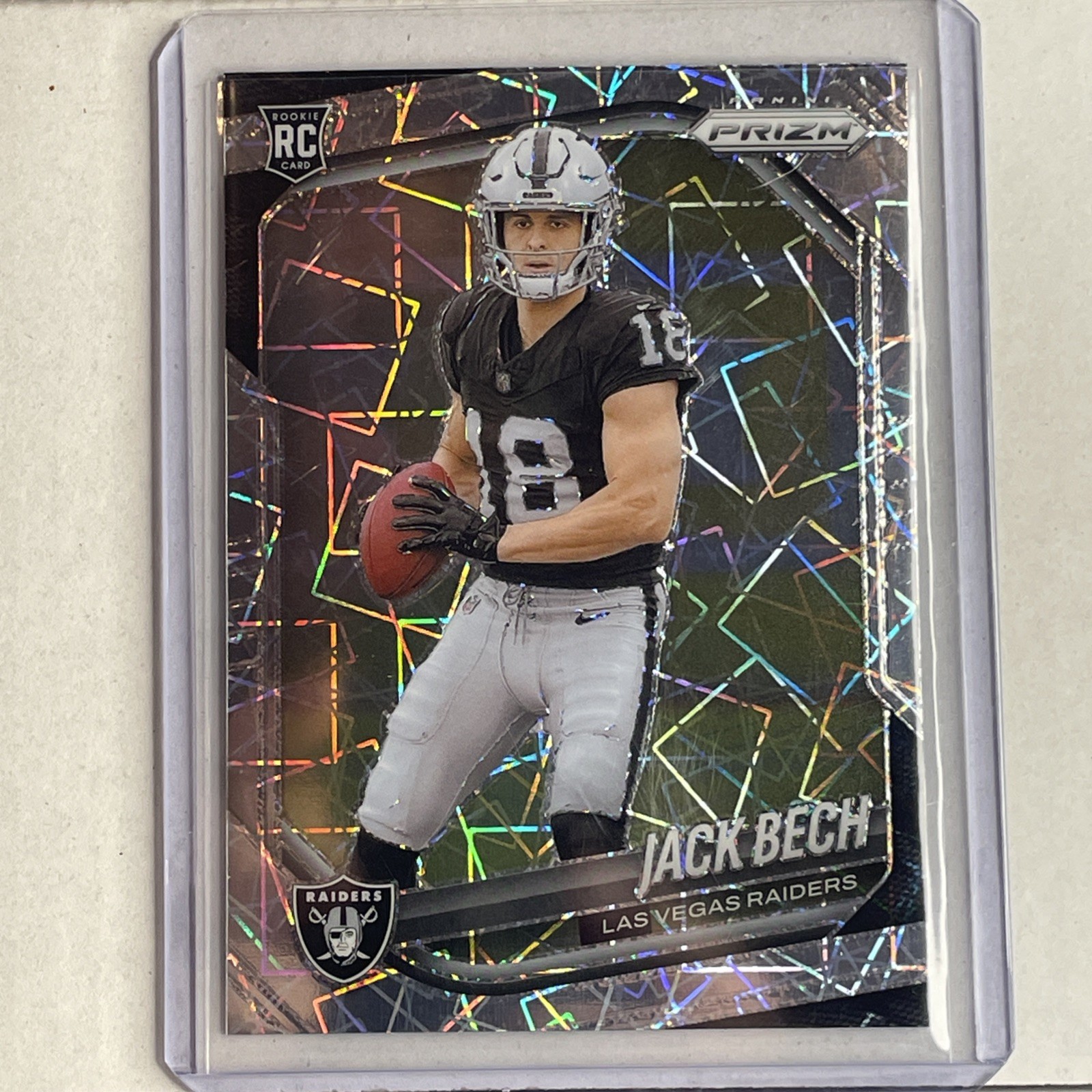 2025 Panini Prizm Jack Bech Lazer Prizm #346 (RC) Las Vegas Raiders