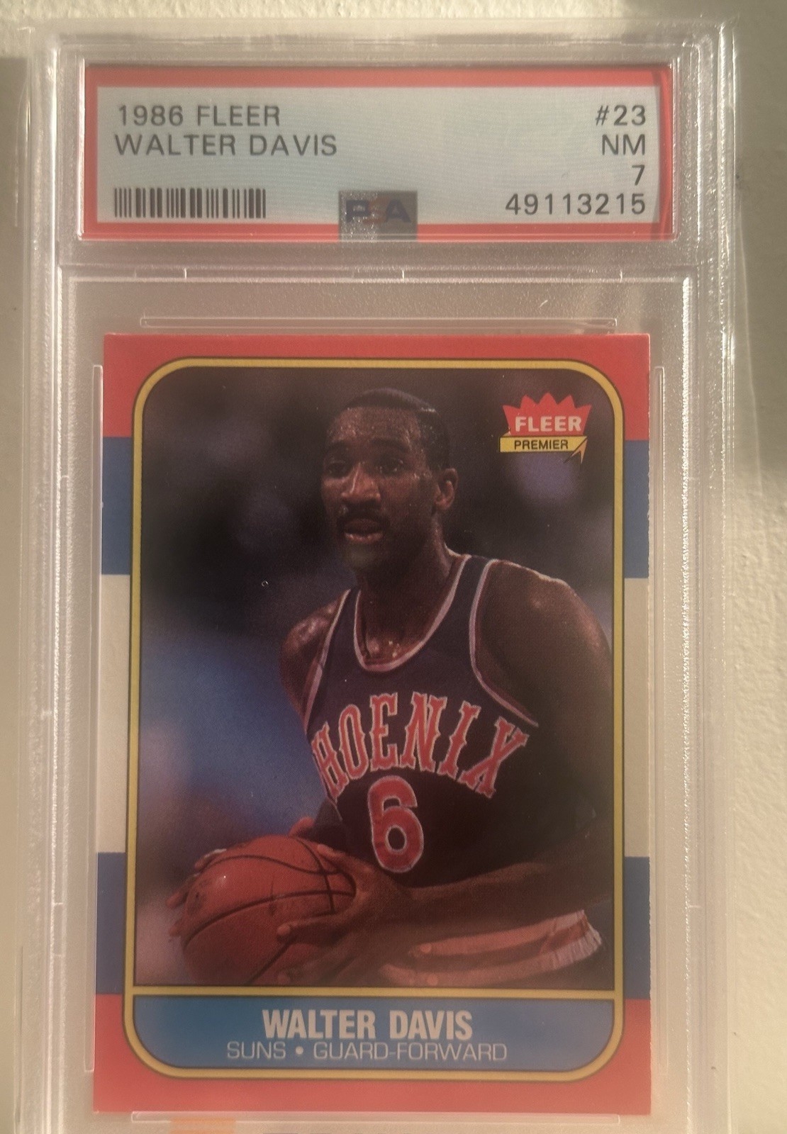 1986 Fleer Walter Davis #23 PSA 7 NM Phoenix Suns Vintage Basketball Card