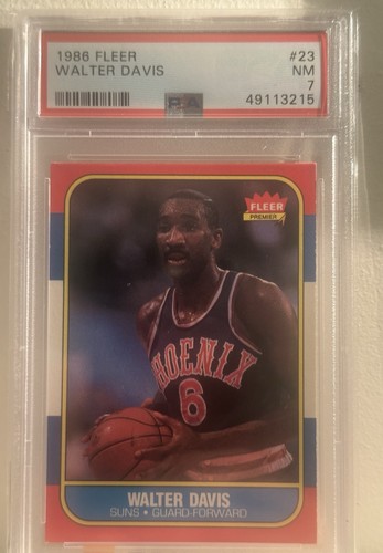 1986 Fleer Walter Davis #23 PSA 7 NM Phoenix Suns Vintage Basketball Card