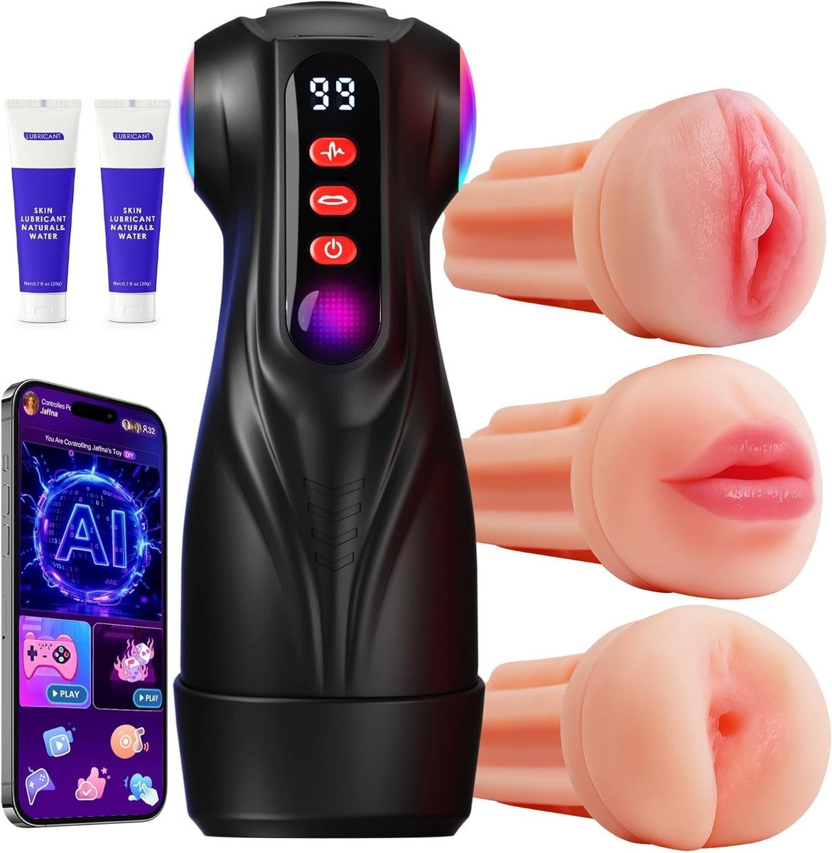 male sex toy pussy 3 in 1 Pocket Pussy Male Masturbator - Adult Sex Toys for Men Penis Flesh