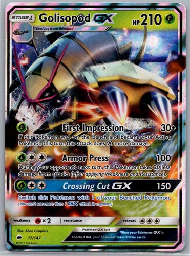 Golisopod GX 17/147 Sm Burning Shadows Holo Pokemon TCG NM