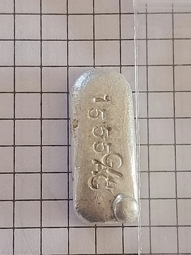 1/2 Oz Silver Finger Bar Hand Pour  Recycled Refined .999 Mason Bee Mint Ut