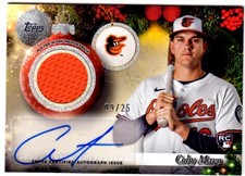 2025 Topps Holiday Autograph Relics Silver Glitter #PARCM Coby Mayo  #9/25