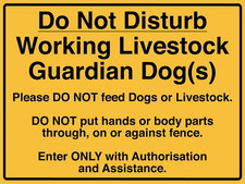 Do Not Disturb Working Livestock Guardian Dog Sign Metal Tin Sign 12x16 Inches