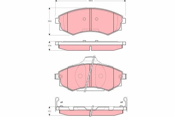 TRW Bremsbelagsatz, Scheibenbremse GDB3283 FüR Hyundai KIA-image