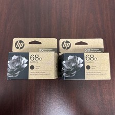 Lot of 2 HP 68e EvoMore High Yield Black Ink Cartridges EXP 02/27