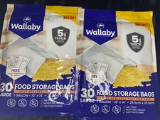 (60) Wallaby Gallon Mylar Bags 5 mil Storage with 400cc Oxygen Absorbers (P68)