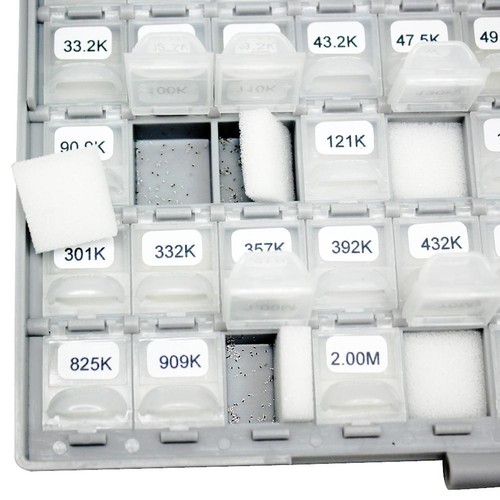 aidetek 0201 RoHS 1% 144 value x100pcs Resistor kit in SMD BOX-ALL Enclosure - Foto 4 di 7
