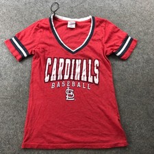 St Louis Cardinals Shirt Womens Small Red Crew Neck Graphic Tee MLB