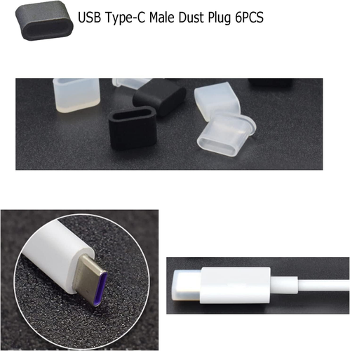 36 PCS 6 Types USB Anti Poussière Cache Prises, Silicone Souple Micro USB Cap Port - Photo 5 sur 12