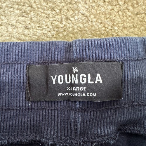 Youngla Mens Sweatpants XL blue Club Joggers Training Gym zip pockets - Picture 5 of 11