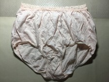 Warner's 55119 Vintage XL 8 Pink Cotton Stretch Lace Trim Panties