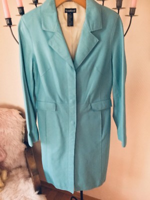 BEBE Mantel echtes Leder  handschuh weich türkis Gr. S neu Luxus pur! 