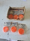 15 VINTAGE COLLAPSIBLE CUPS - IDEAL - THIRST AID KIT - ORANGE PLASTIC - IN BAGS 