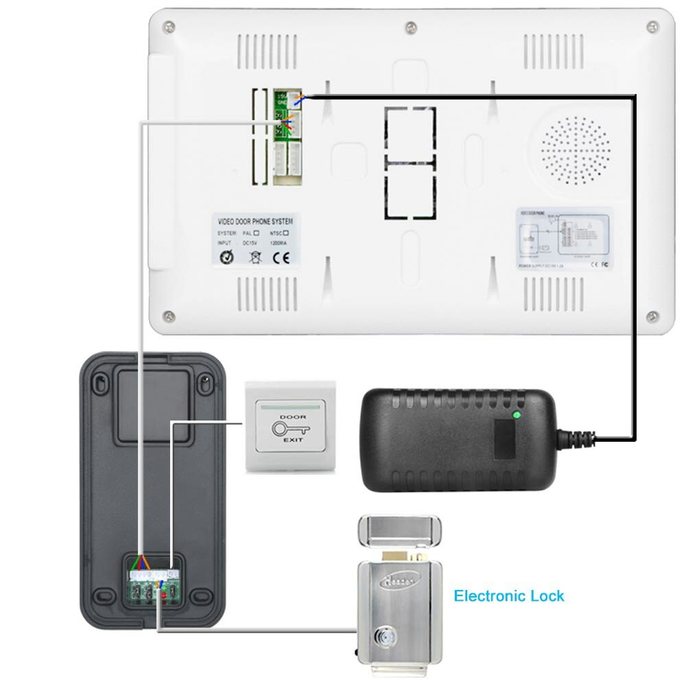 7inch Wired Video Door Phone Video Intercom Doorbell System+Electronic Door Lock — image 6