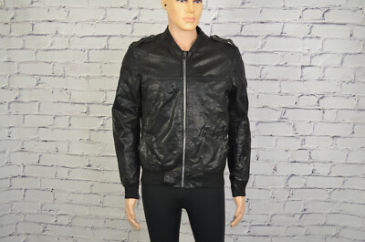 Mens All Saints Krush Bomber Jacket Motorcycle Cafe Racer Jacket size medium