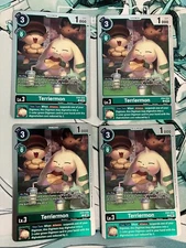4x Terriermon EX4-032 C Playset Foil Digimon Starter Deck 17: Double Typhoon NM