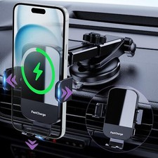 15W Wireless Car Charger - Smart  Fast Charging, Enhanced Suction Power