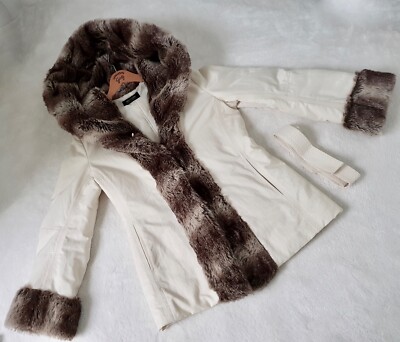 Fur Collar Pelzjacke Damen Echtfell Pelzkragen Natur Waschbär