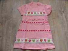 GYMBOREE jolie robe en tricot rose avec motif coeur taille 4 J NEUVE ST1016