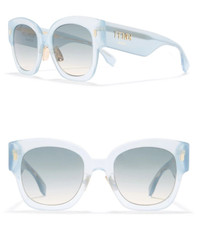 Fendi FF0458/G/S MVUPR 52mm Oversized Square Sunglasses Azure Blue / Gradient