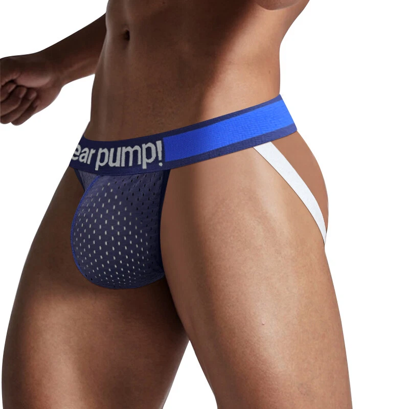 1,4 Pack Mens Low Rise Backless Underwear Jockstrap Briefs Thong Underpants - Image 2 of 4
