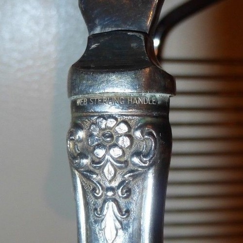 WEB STERLING SILVER HANDLES 4-PIECE SERVING FLATWARE - Picture 2 of 10