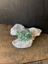 Marquise Green Emerald Rhodolite 925 Sterling Silver Ring 8 Cz E5.12 Flower Ring