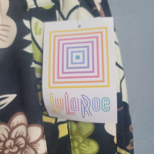 LULAROE Serena Shorts Womens 36 Waist Elastic Waist Black Floral NWT - Picture 3 of 4