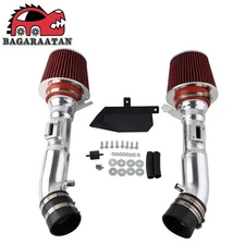 Red Filter Cold Air Intake System For 08-13 Infiniti G37 3.7L Nissan 370Z 09-20