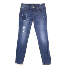 Jag Jeans Mid Rise Skinny Womens Blue Jeans Size 6 ( Measures 30x31 ) Patch work