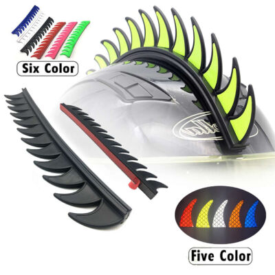 1x/2x Reflektierend Motorrad Gelände Biker BMX Helme Mohawks Mohawk Spikes Gummi